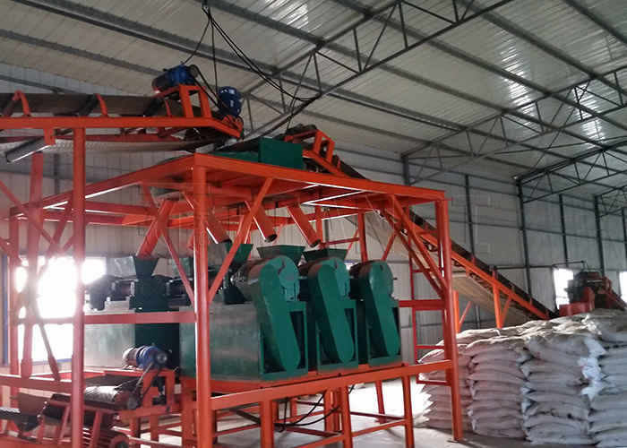 鶏糞肥料の粒化生産ライン カッサバ活性炭ロールプレス粒化生産ライン