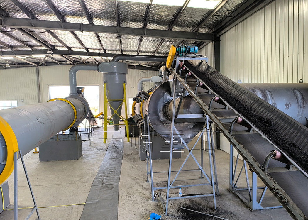 NPK複合肥生産工場 有機無機粒子の粒化ライン