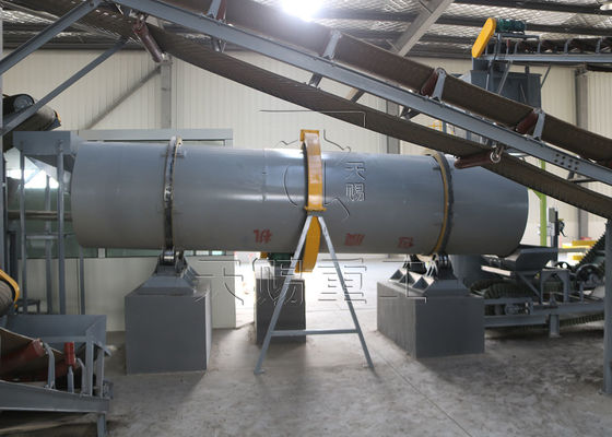 Production Line For Processing Peat Organic Fertilizer Granules / Nutrient Soil Granules Using A Rotary Drum Granulator